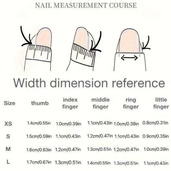 Hand-made press-on nail (brand new, size small) - Picture 2 of 4